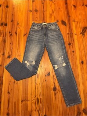 KanCan High-Rise Distressed Jeans - Medium Blue